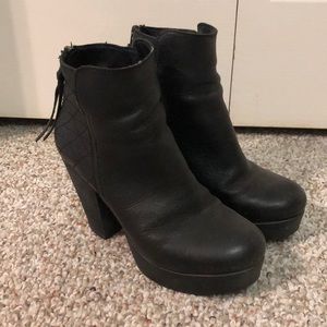 Steve Madden Black High Ankle Booties